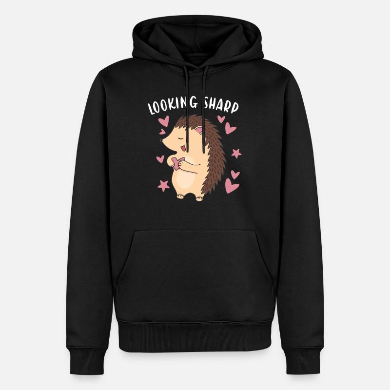 Hedgie Looking Sharp Hedgehog - Men’s Premium Organic Hoodie - black