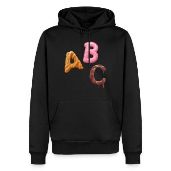A B C - Männer Premium Bio Hoodie - Schwarz - Vorne - Nico (187cm)