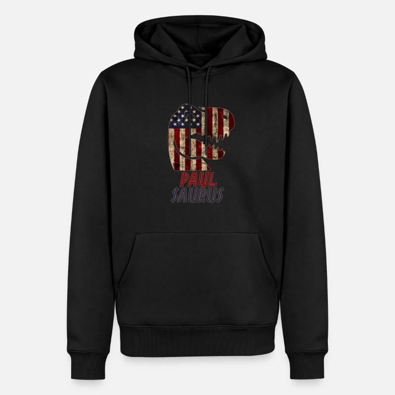 Patriote Paul Dinosaur Paulsaurus - Sweat à capuche Premium bio Homme - noir
