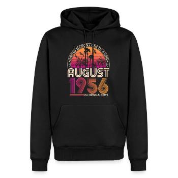 Août 1956 Vintage Anniversaire Rétro Cadeau - Sweat à capuche Premium bio Homme - noir - Devant - Nico (187cm)
