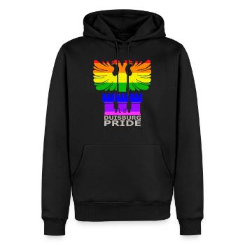 Duisburg Adler Coat of Arms CSD Rainbow Colors Pride - Men’s Premium Organic Hoodie - black - Front - Nico (187cm)