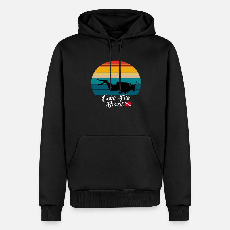 Cabo Frio Brésil Plongée - Sweat à capuche Premium bio Homme - noir