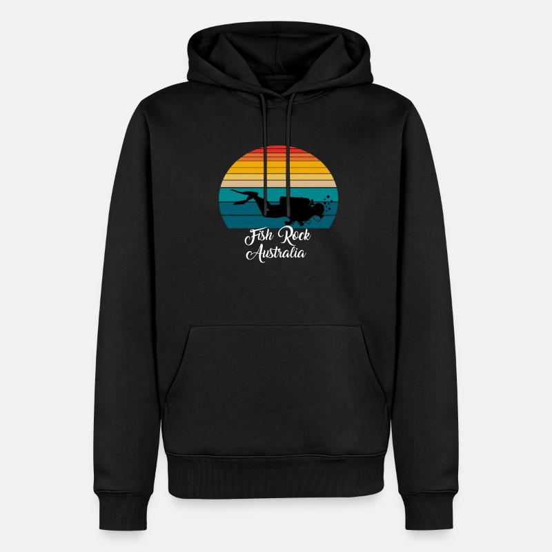 Fish Rock Australie Plongée - Sweat à capuche Premium bio Homme - noir