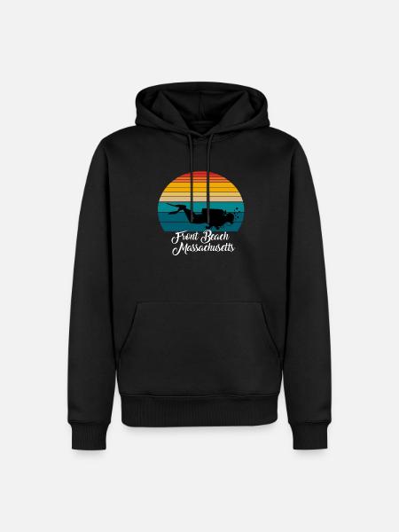 Front Beach Massachusetts Diving - Men’s Premium Organic Hoodie - black