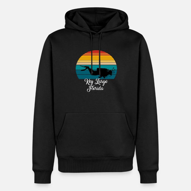 Key Largo Floride Plongée - Sweat à capuche Premium bio Homme - noir