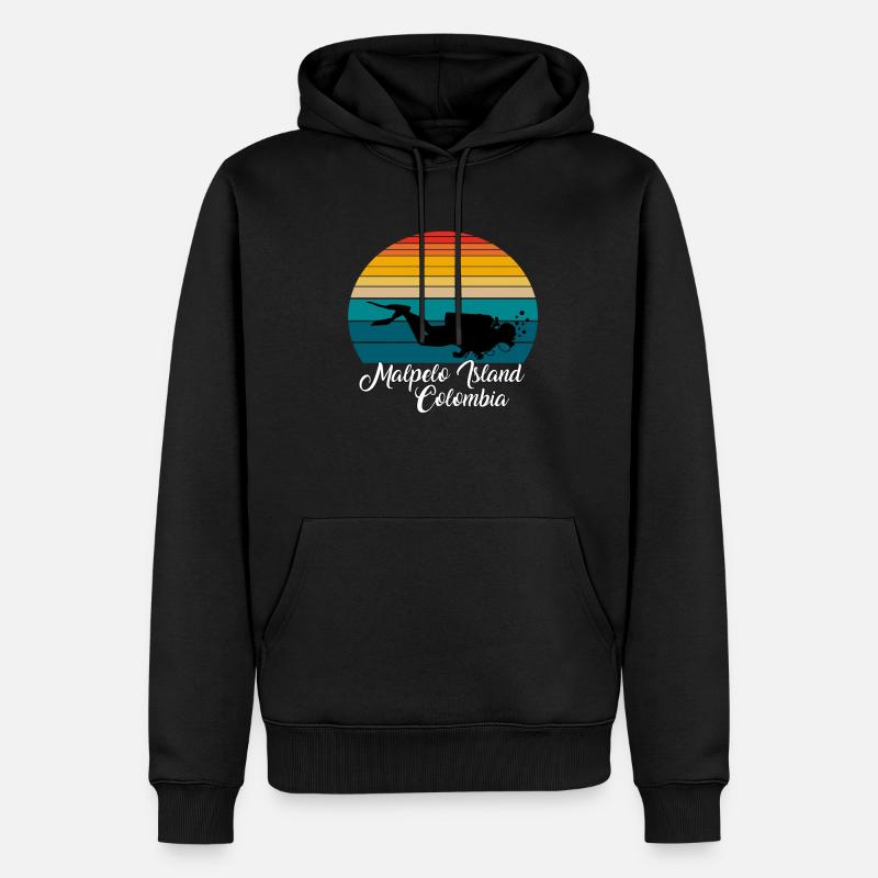 Malpelo Island Colombie Plongée - Sweat à capuche Premium bio Homme - noir