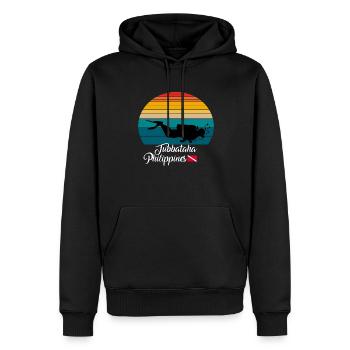 Tubbataha Philippines Plongée - Sweat à capuche Premium bio Homme - noir - Devant - Nico (187cm)