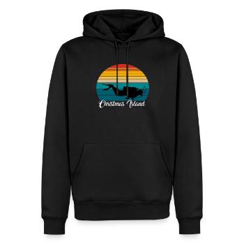 Cadeau de plongée sous-marine sur l’île Christmas - Sweat à capuche Premium bio Homme - noir - Devant - Nico (187cm)