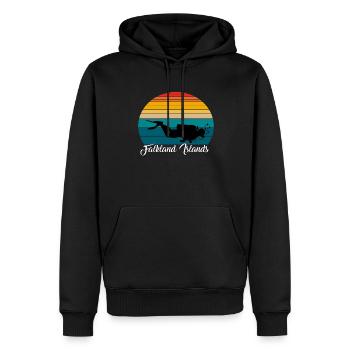 Malouines Plongée Sous-Marine Cadeau - Sweat à capuche Premium bio Homme - noir - Devant - Nico (187cm)