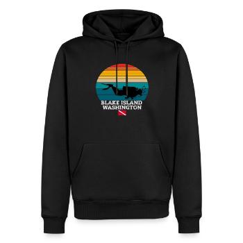 Blake Island Plongée sous-marine sur l’île américaine - Sweat à capuche Premium bio Homme - noir - Devant - Nico (187cm)