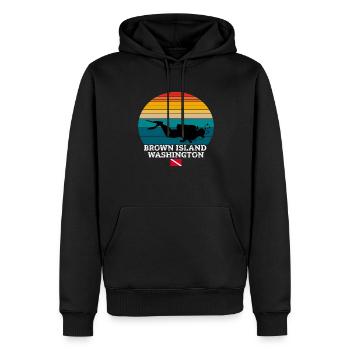 Brown Island US Island Scuba Diving - Männer Premium Bio Hoodie - Schwarz - Vorne - Nico (187cm)