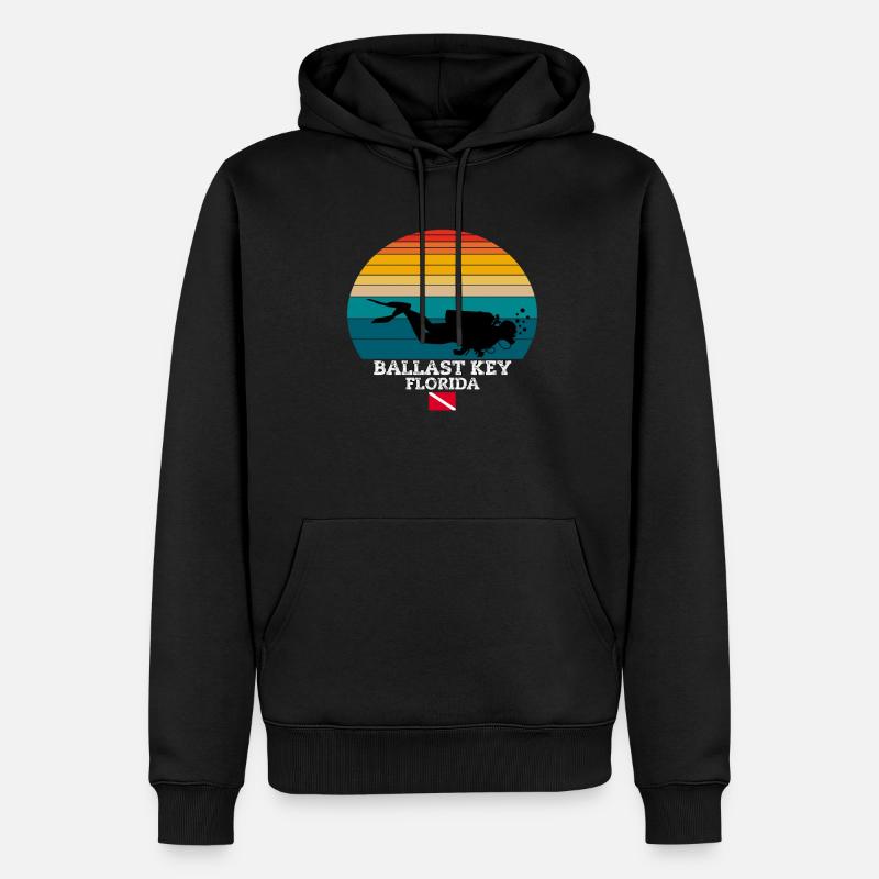 Ballast Key US Island Plongée - Sweat à capuche Premium bio Homme - noir