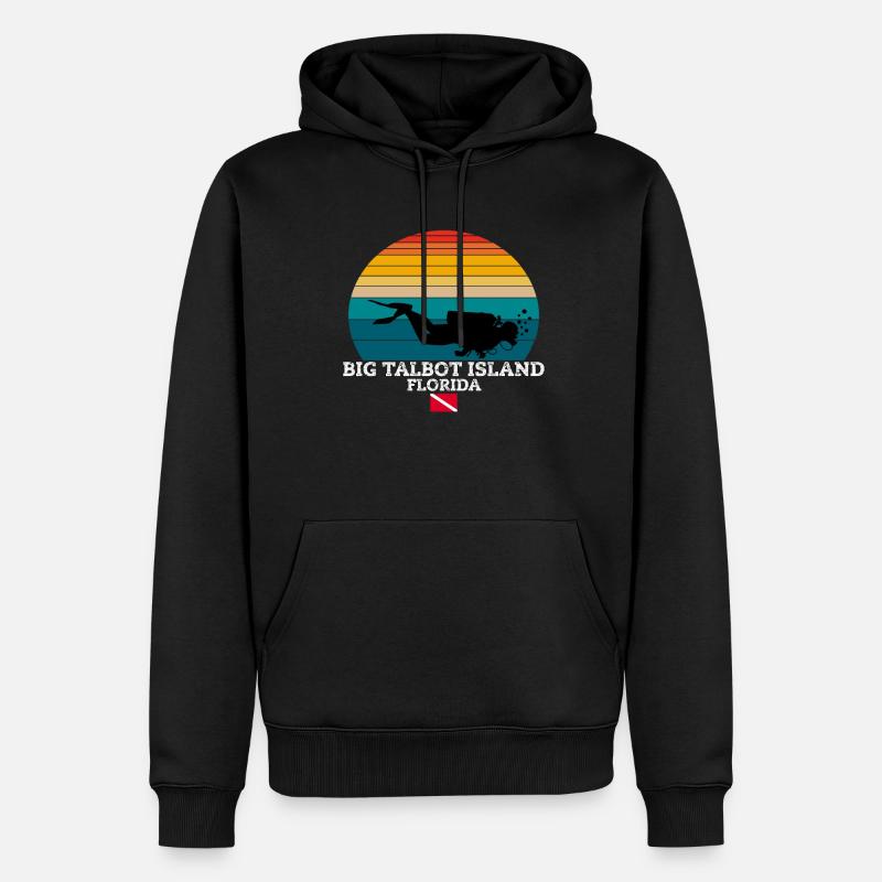 Talbot Island Île américaine Plongée - Sweat à capuche Premium bio Homme - noir