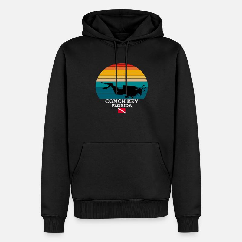Conch Key US Island Diving - Männer Premium Bio Hoodie - Schwarz