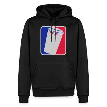 Rot Blau Kaffee Becher - Männer Premium Bio Hoodie - Schwarz - Vorne - Nico (187cm)