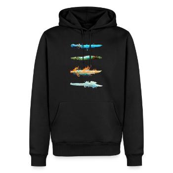 Épées à quatre éléments - Sweat à capuche Premium bio Homme - noir - Devant - Nico (187cm)