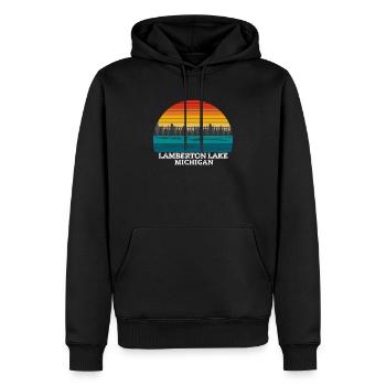 Lamberton Lake Michigan - Sweat à capuche Premium bio Homme - noir - Devant - Nico (187cm)