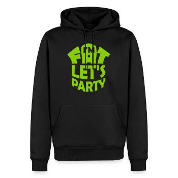 im fat lets party - Männer Premium Bio Hoodie - Schwarz - Vorne - Nico (187cm)