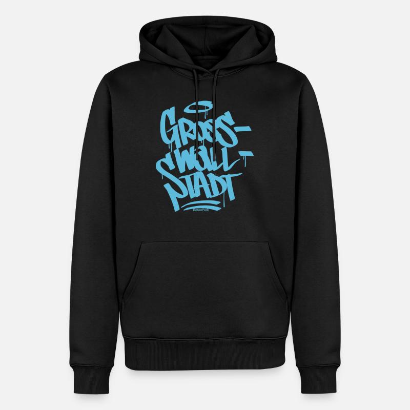 Grosswallstdadt - Sweat à capuche Premium bio Homme - noir