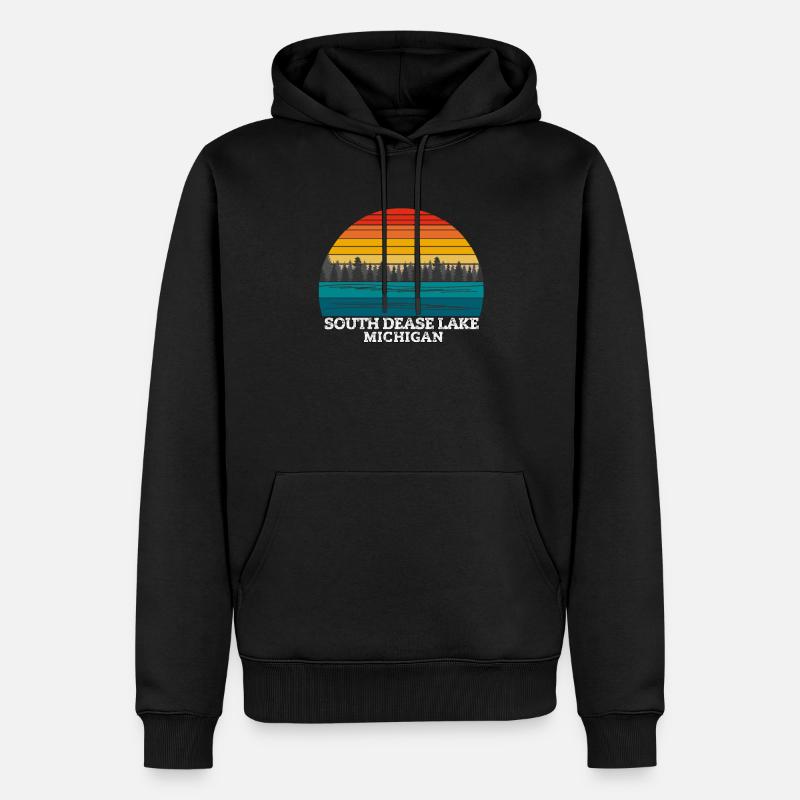 South Dease Lake Michigan - Sweat à capuche Premium bio Homme - noir
