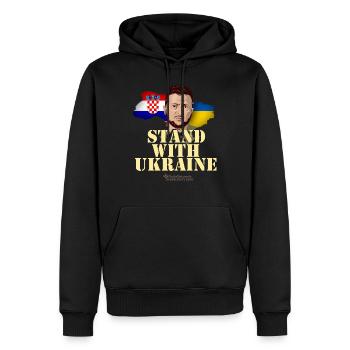 La Croatie se tient aux côtés de l’Ukraine - Sweat à capuche Premium bio Homme - noir - Devant - Nico (187cm)