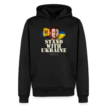 Ukraine Selenskyj T-Shirt Moldawien - Männer Premium Bio Hoodie - Schwarz - Vorne - Nico (187cm)