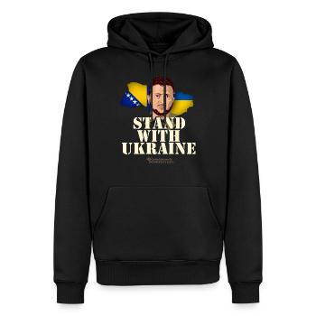 Ukraine Bosnie-Herzégovine - Sweat à capuche Premium bio Homme - noir - Devant - Nico (187cm)