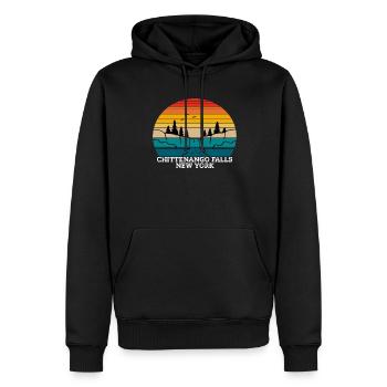 Chutes de Chittenango dans l’État de New York - Sweat à capuche Premium bio Homme - noir - Devant - Nico (187cm)