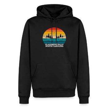 Glassmine Falls Caroline du Nord - Sweat à capuche Premium bio Homme - noir - Devant - Nico (187cm)