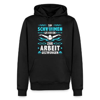Zum Schwimmen Geboren Wasserratte Schwimm - Männer Premium Bio Hoodie - Schwarz - Vorne - Nico (187cm)