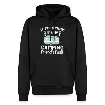 Wenn ich betrunken bin, ist mein Nachbar schuld - Männer Premium Bio Hoodie - Schwarz - Vorne - Nico (187cm)