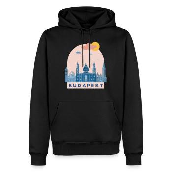 Ungarn Budapest Design Europa Europe Gift - Männer Premium Bio Hoodie - Schwarz - Vorne - Nico (187cm)