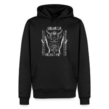 Vikings Valhalla Calling Me - Männer Premium Bio Hoodie - Schwarz - Vorne - Nico (187cm)