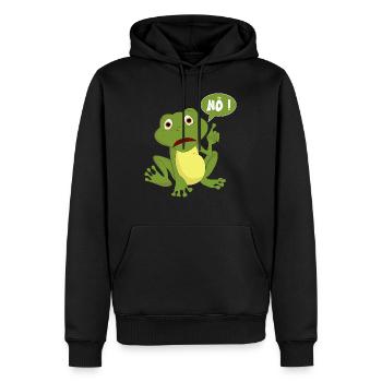 Heute mal Nö ! Lustiges T-Shirt mit Frosch Design - Männer Premium Bio Hoodie - Schwarz - Vorne - Nico (187cm)