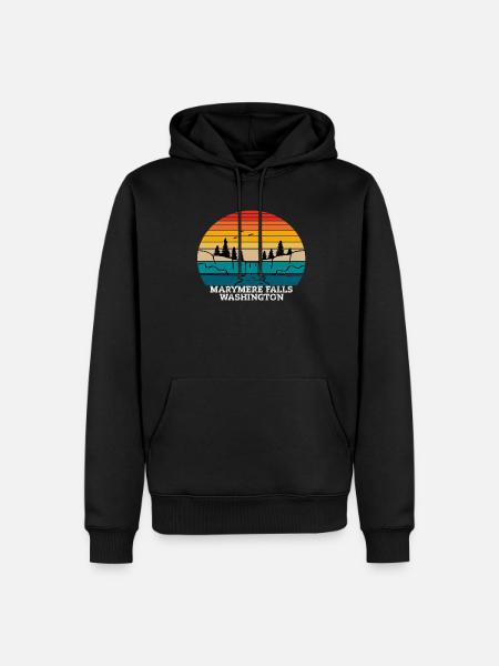 Marymere Falls Washington - Männer Premium Bio Hoodie - Schwarz