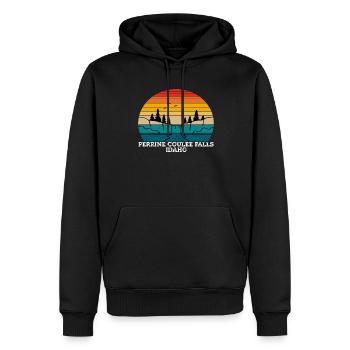 Perrine Coulee Falls (Idaho) - Sweat à capuche Premium bio Homme - noir - Devant - Nico (187cm)