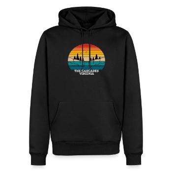Les Cascades Virginie - Sweat à capuche Premium bio Homme - noir - Devant - Nico (187cm)