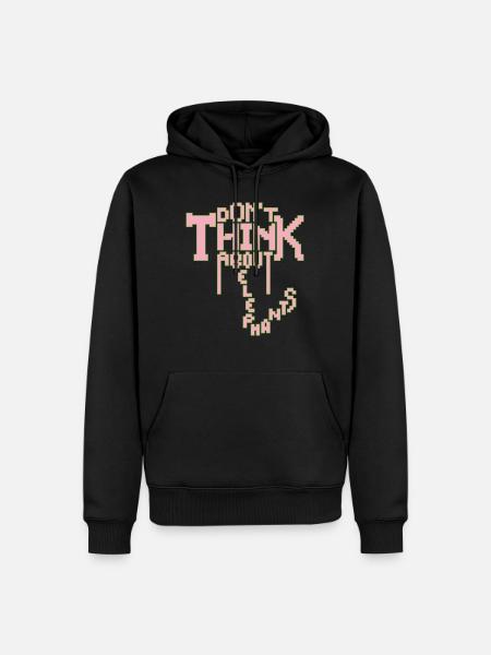 ÉLÉPHANT - Sweat à capuche Premium bio Homme - noir