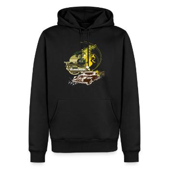 Old School - Männer Premium Bio Hoodie - Schwarz - Vorne - Nico (187cm)