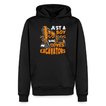Just a Boy Who Loves Excavators funny Excavators - Sweat à capuche Premium bio Homme - noir - Devant - Nico (187cm)