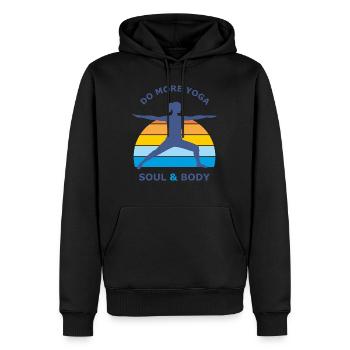 Seele und Körper. Machen Sie mehr Yoga - Männer Premium Bio Hoodie - Schwarz - Vorne - Nico (187cm)
