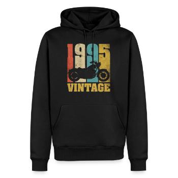 1995 Jahrgang Geburtstag Biker Motorrad Geschenk - Männer Premium Bio Hoodie - Schwarz - Vorne - Nico (187cm)