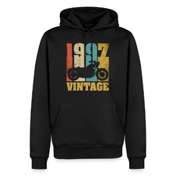 1997 Jahrgang Geburtstag Biker Motorrad Geschenk - Männer Premium Bio Hoodie - Schwarz - Vorne - Nico (187cm)