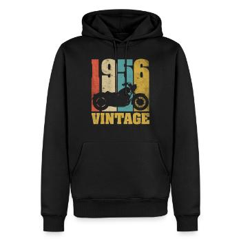 1956 Jahrgang Geburtstag Biker Motorrad Geschenk - Männer Premium Bio Hoodie - Schwarz - Vorne - Nico (187cm)