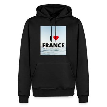 Ich liebe Frankreich - Männer Premium Bio Hoodie - Schwarz - Vorne - Nico (187cm)
