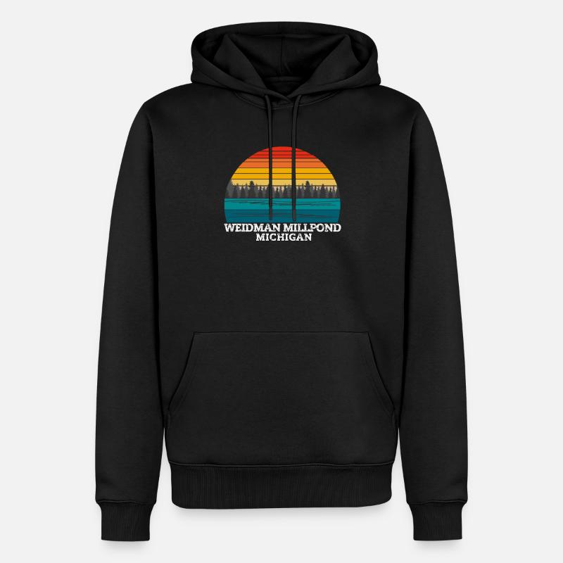 Weidman Millpond Michigan - Sweat à capuche Premium bio Homme - noir