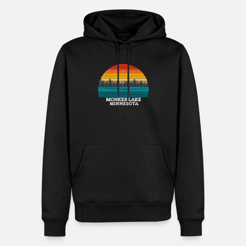 Lac Monker Minnesota (États-Unis) - Sweat à capuche Premium bio Homme - noir
