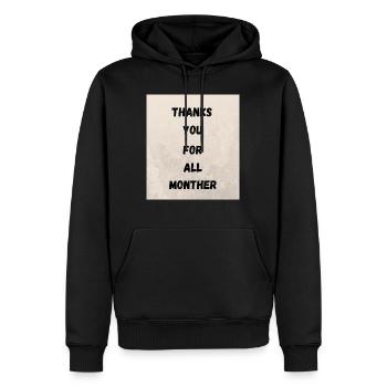 THANKS YOU MOTHER - Men’s Premium Organic Hoodie - black - Front - Nico (187cm)
