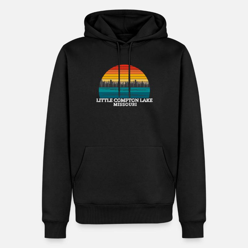 Petit lac Compton Missouri - Sweat à capuche Premium bio Homme - noir