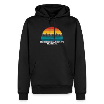 Musselshell County, Montana - Men’s Premium Organic Hoodie - black - Front - Nico (187cm)